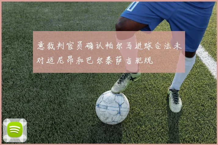意裁判官员确认帕尔马进球合法未对迈尼昂和巴尔泰萨吉犯规